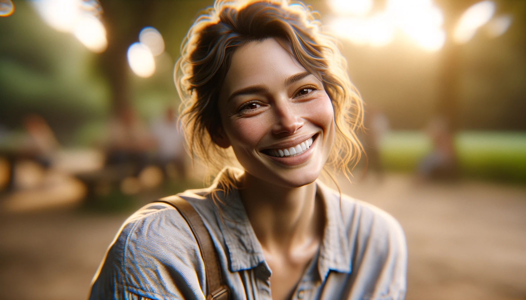 a smiling woman, captured in a moment of genuine happiness